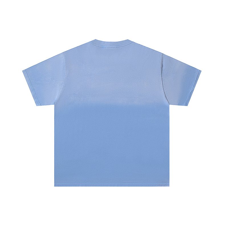 VALE USA Washed Light Blue Rhinestone Graphic T-Shirt — back