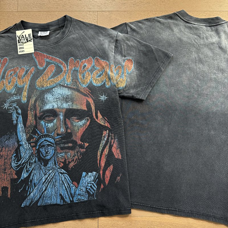 VALE USA Washed Black Graphic T-Shirt — context