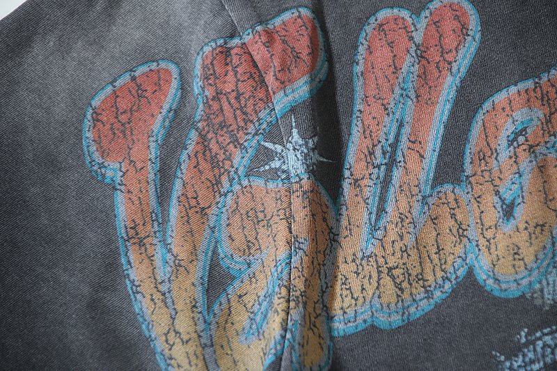 VALE USA Washed Black Graphic T-Shirt — detail