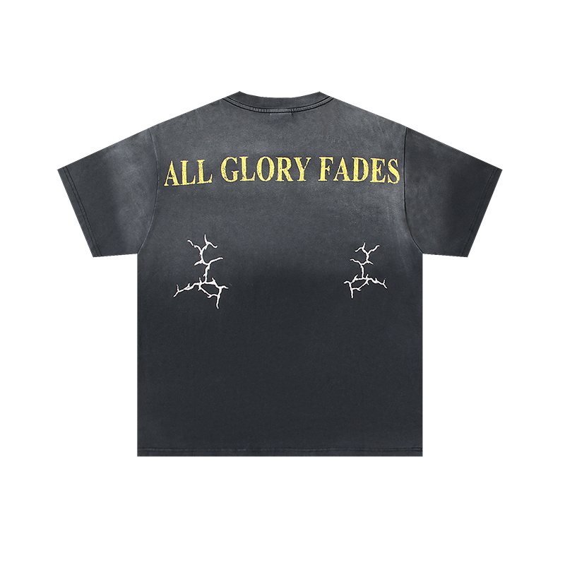 VALE USA Dreams Graphic Washed Black T-Shirt — back