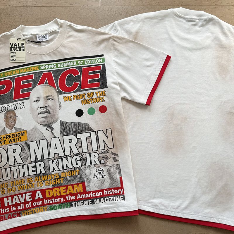 VALE USA Peace Graphic Cream T-Shirt — context