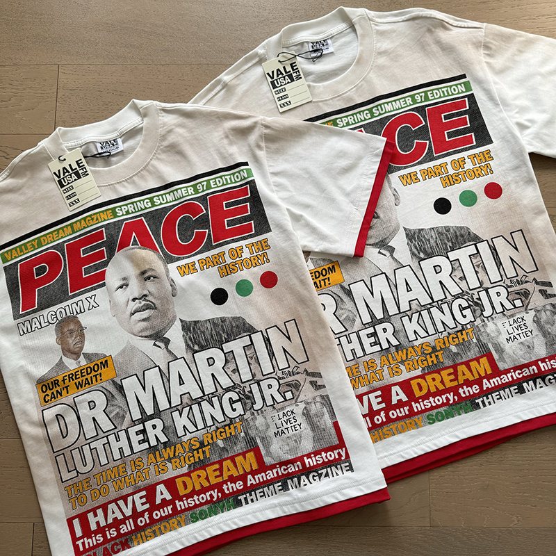 VALE USA Peace Graphic Cream T-Shirt — context