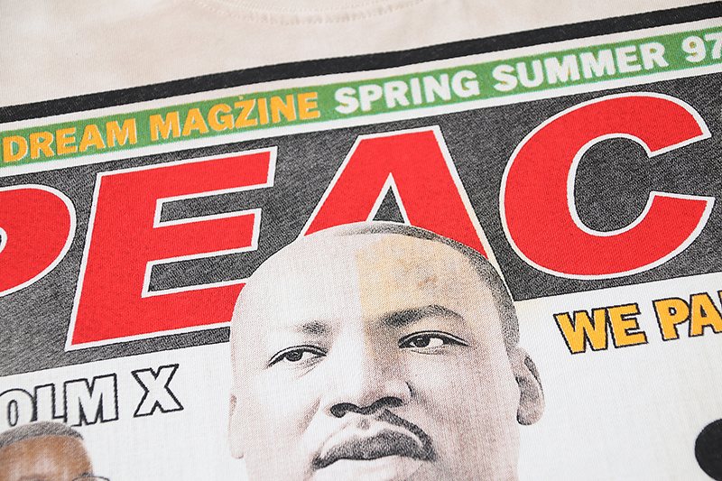 VALE USA Peace Graphic Cream T-Shirt — detail