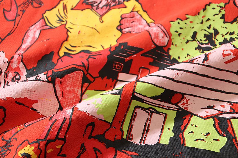 VALE USA Washed Red Graphic T-Shirt — detail