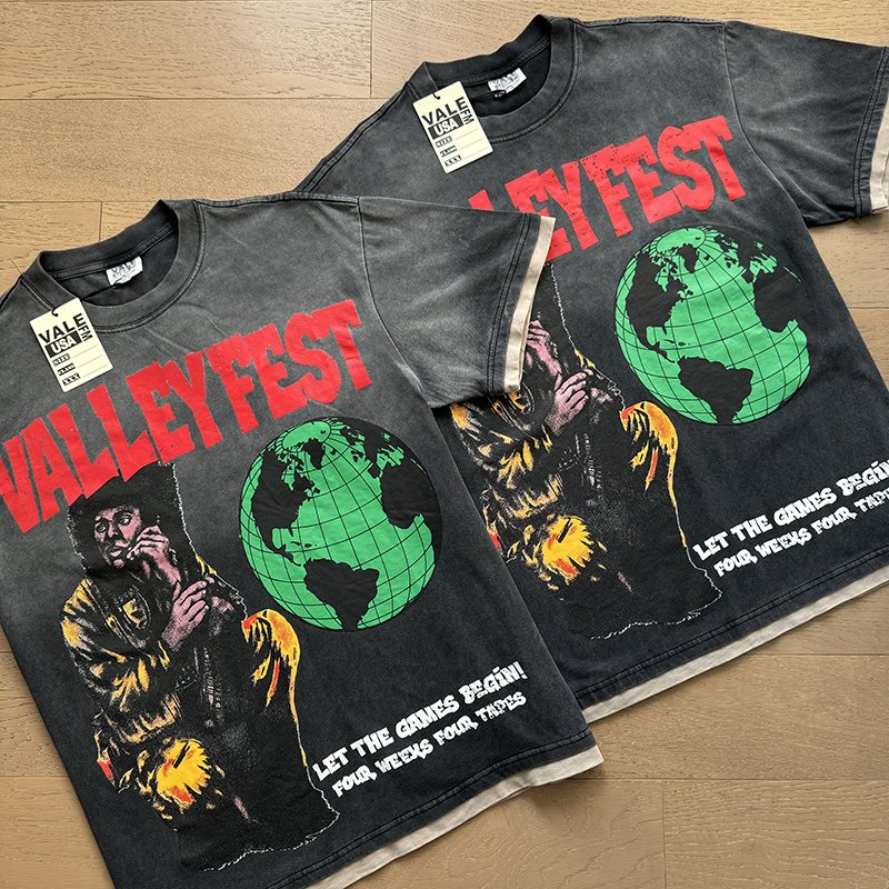 VALE USA Fest Graphic Washed Black T-Shirt — context