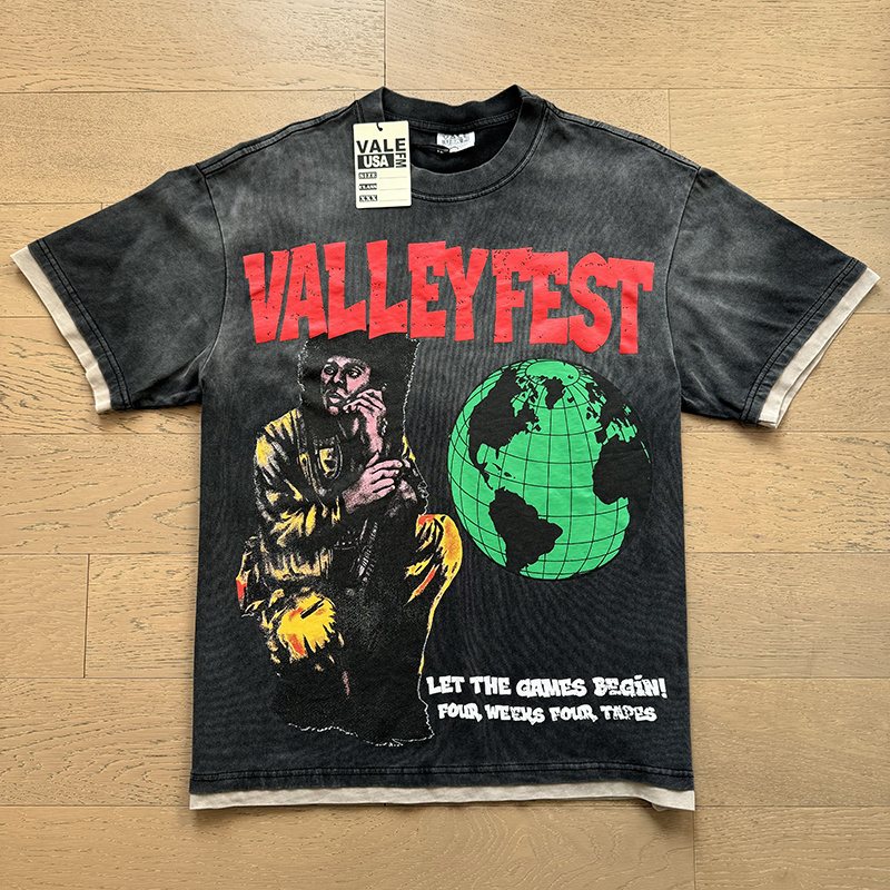 VALE USA Fest Graphic Washed Black T-Shirt — hero
