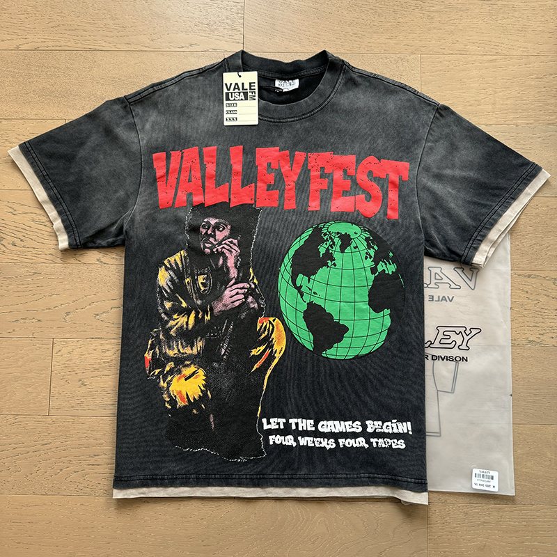 VALE USA Fest Graphic Washed Black T-Shirt — context