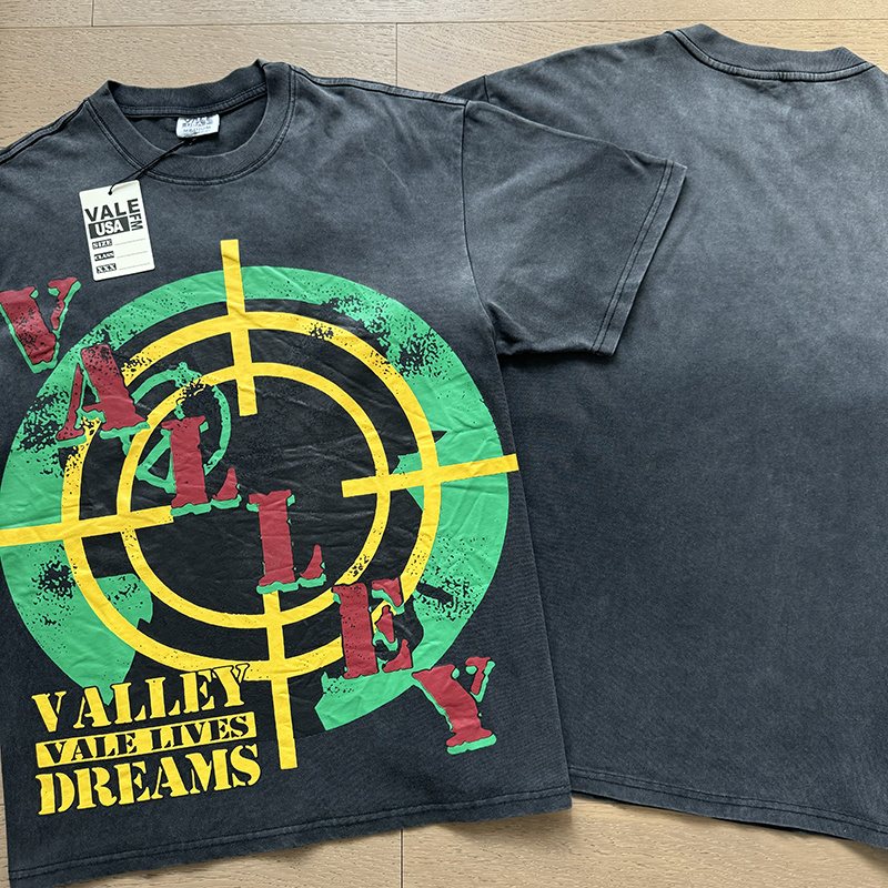 VALE USA Washed Lives Dreams Graphic T-Shirt — context