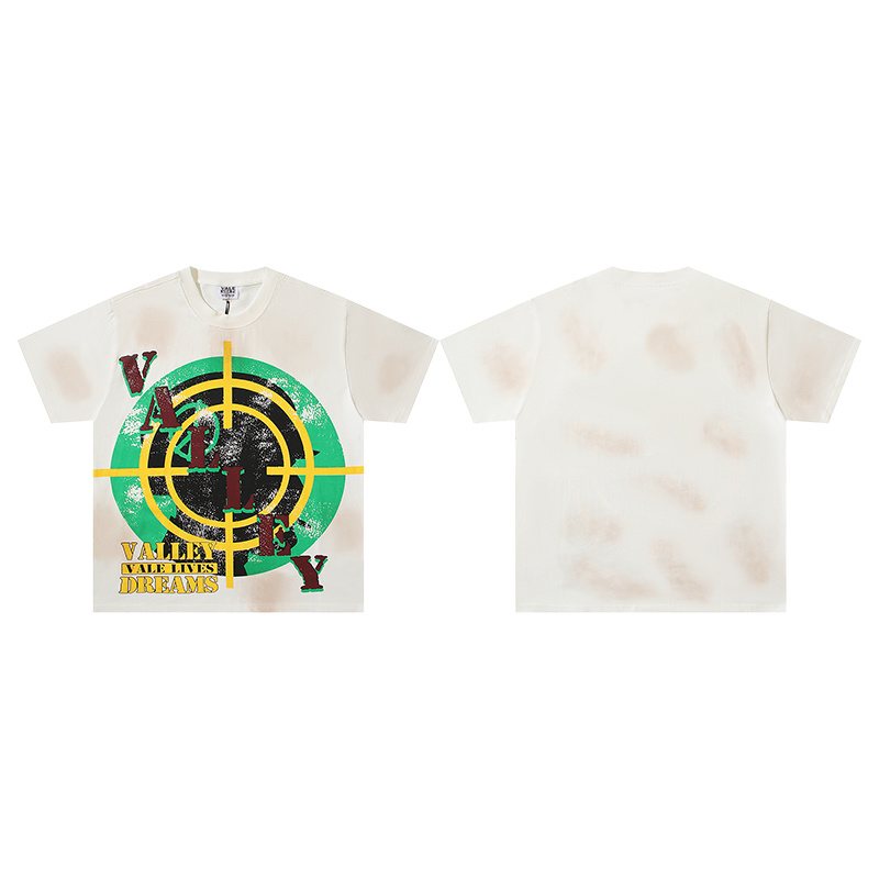 VALE USA Washed Lives Dreams Graphic T-Shirt — front