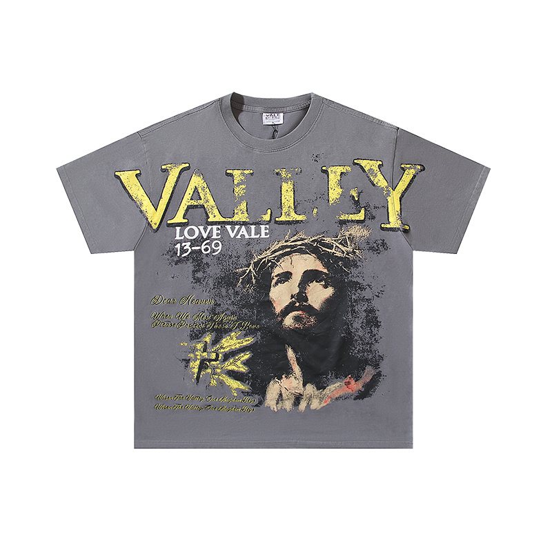VALE USA Washed Gray Front Graphic T-Shirt — hero