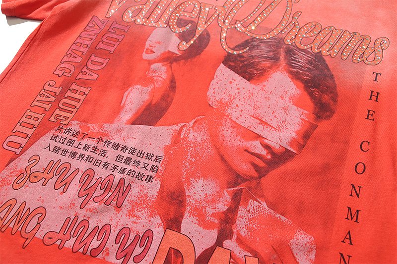 VALE USA Dreams 1997 Rhinestone Graphic T-Shirt — detail