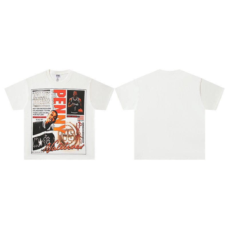 VALE USA Penny Basketball Graphic T-Shirt - White — front