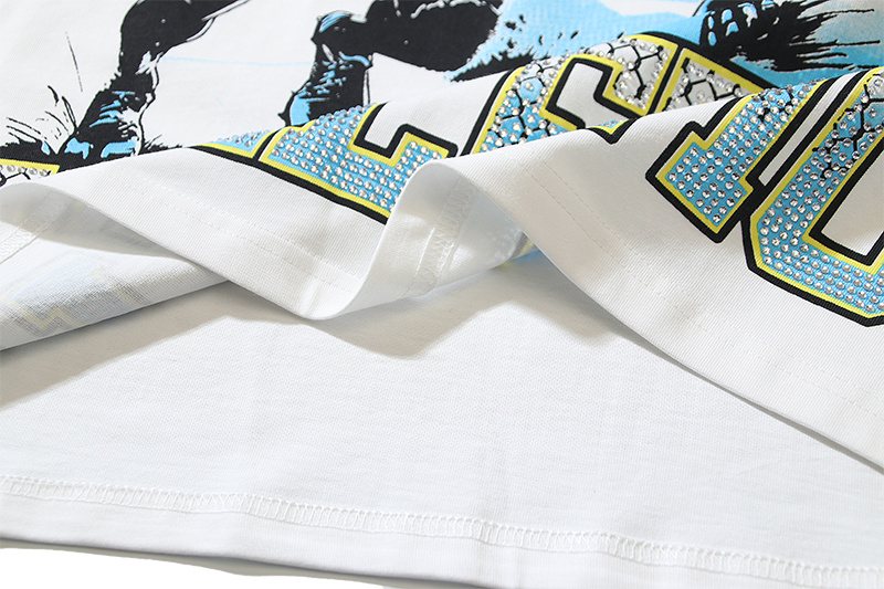 VALE USA Athletic Crest Rhinestone Graphic T-Shirt — detail