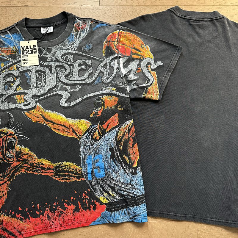 VALE USA Washed Black Graphic T-Shirt — context