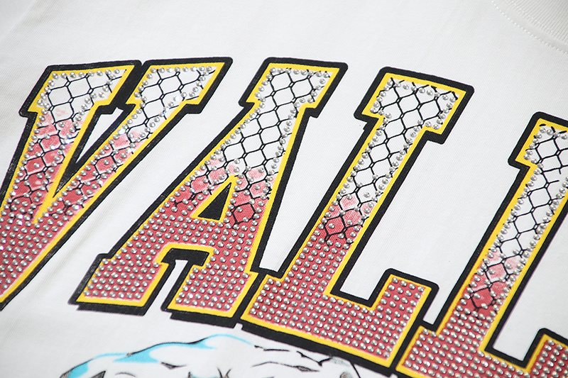 VALE USA Athletic Rhinestone Graphic T-Shirt — detail