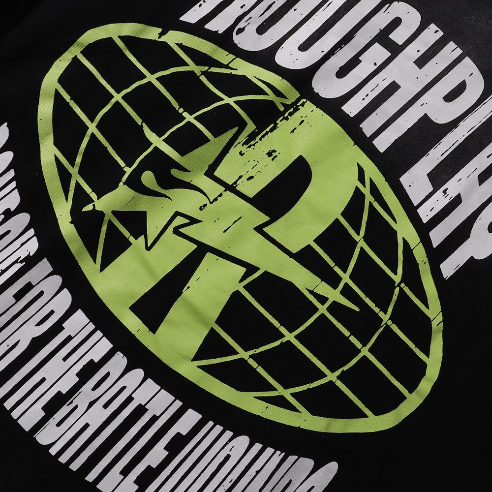 Rough Play Skeleton Graphic Distressed T-Shirt — detail