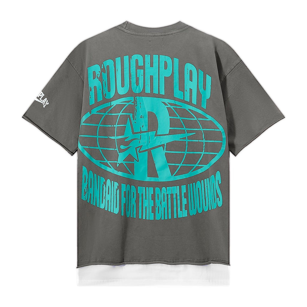 Rough Play Green Mask Dice Rhinestone Graphic T-Shirt — back