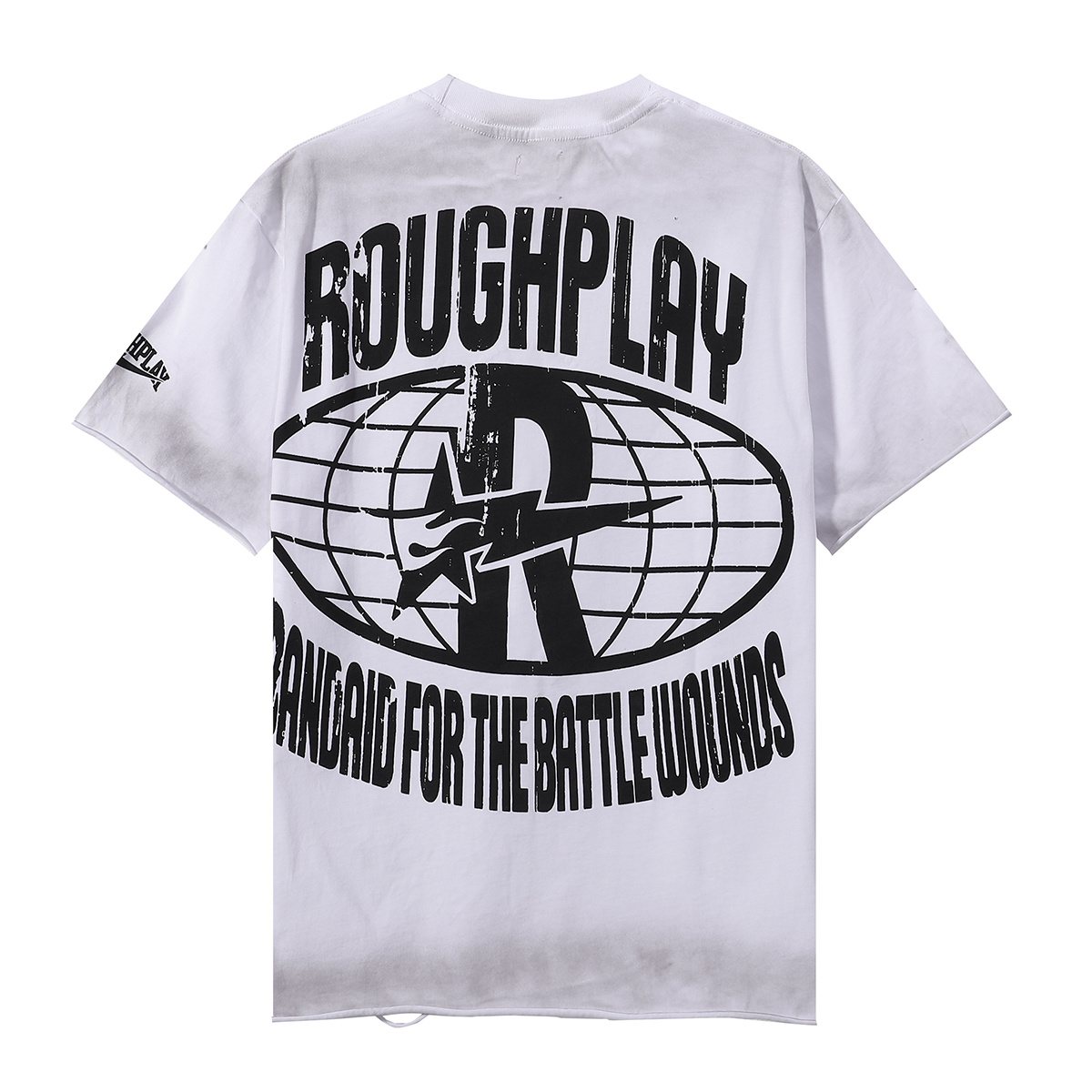 Rough Play Heart Skull Distressed Graphic T-Shirt — back