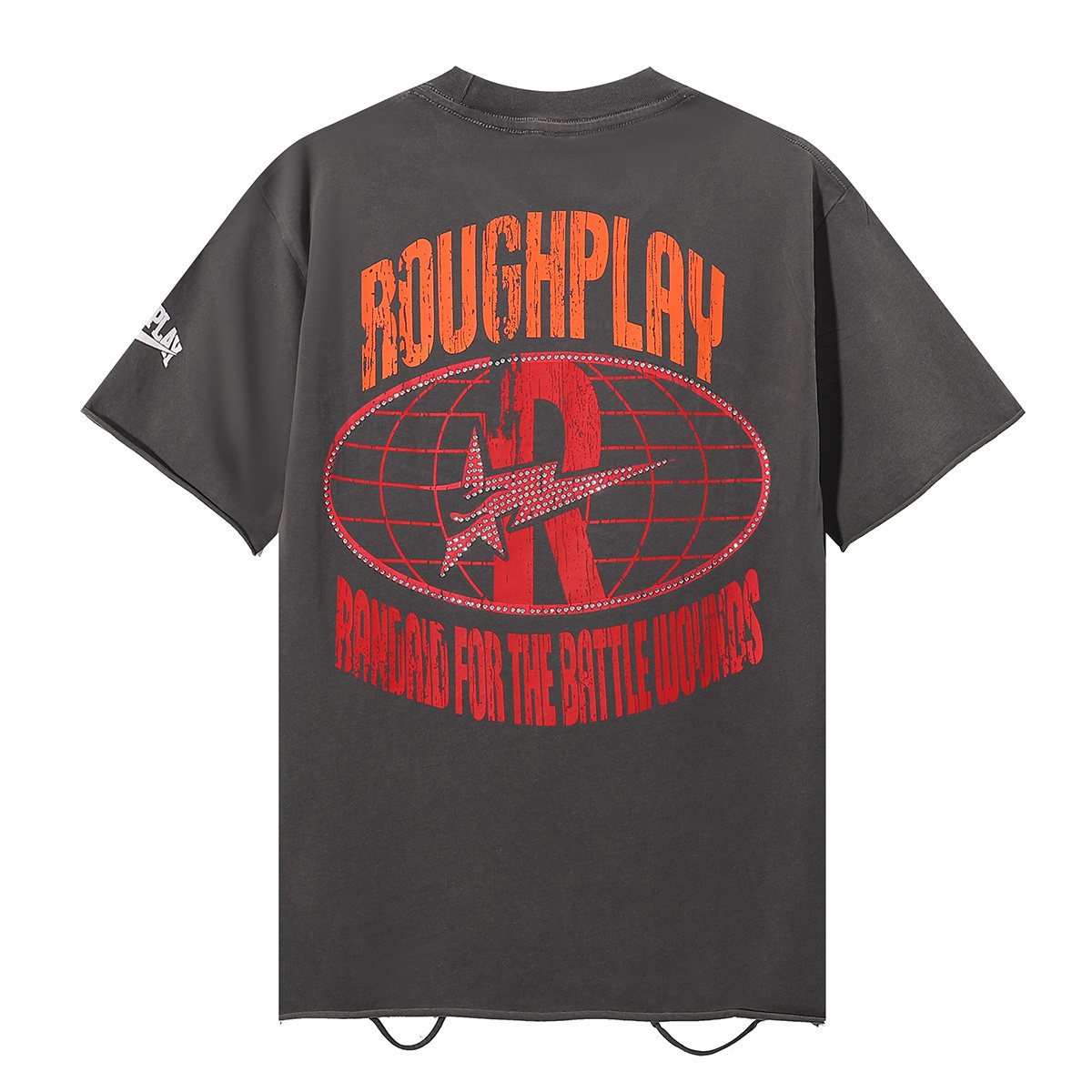 Rough Play Bunny Car Rhinestone Distressed T-Shirt — back