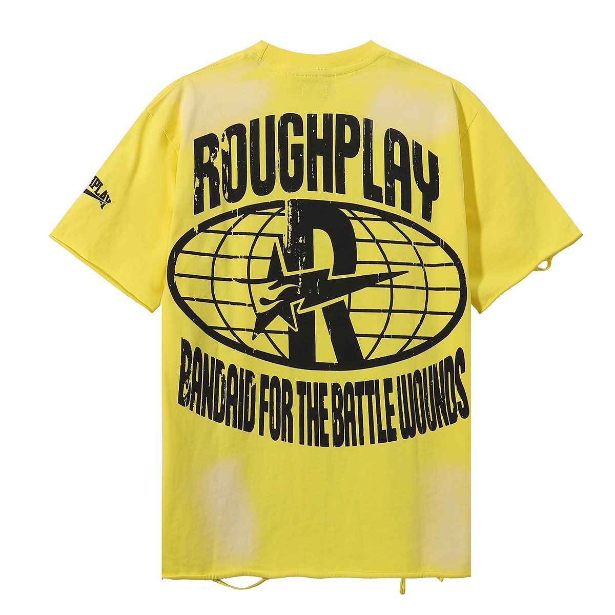 Rough Play Skate Skeleton Yellow Graphic T-Shirt — back