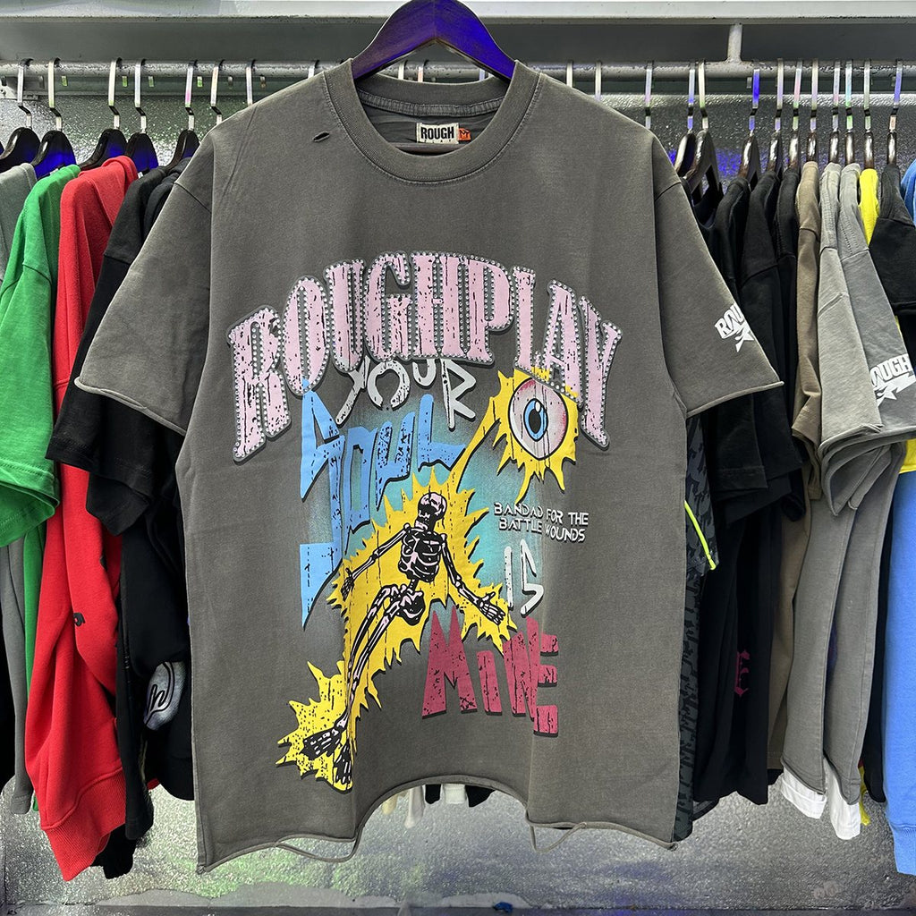 Rough Play Colorful Tour Skeleton Graphic T-Shirt — context