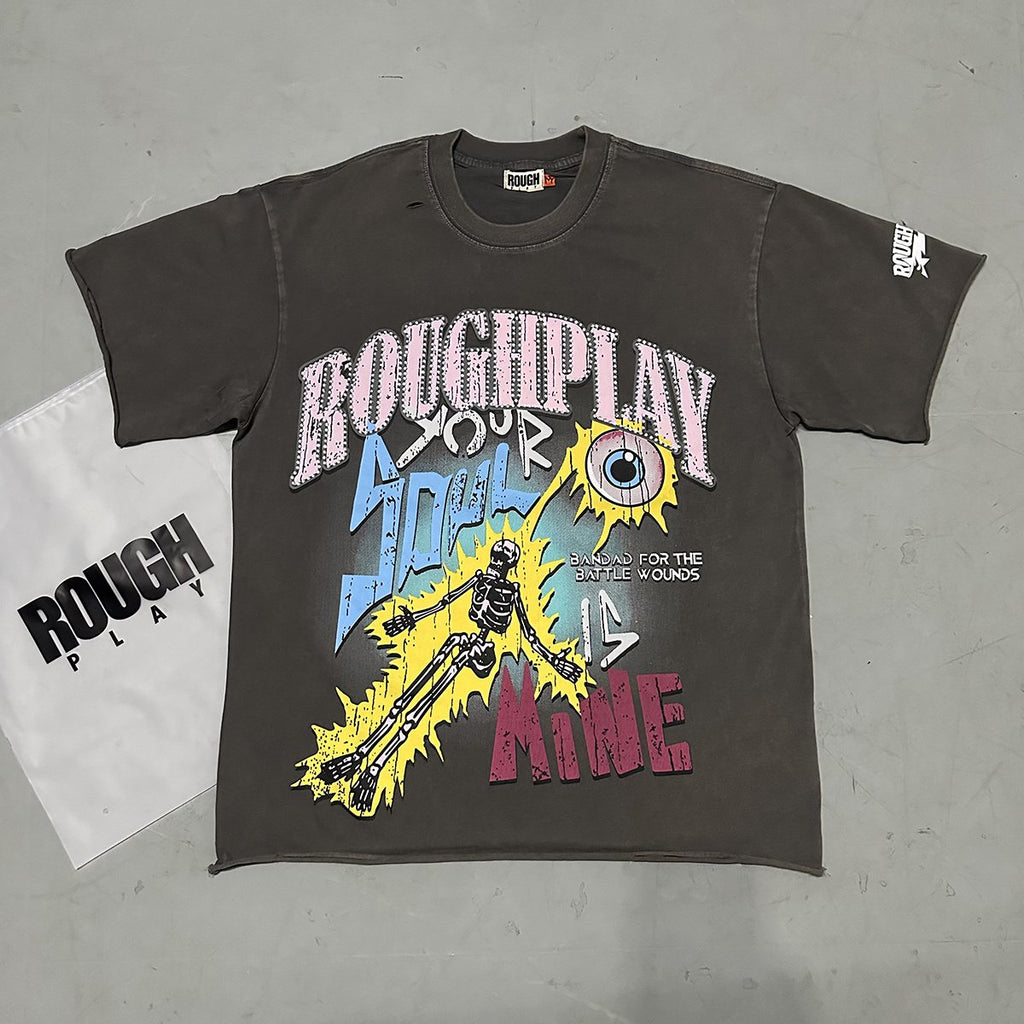 Rough Play Colorful Tour Skeleton Graphic T-Shirt — context