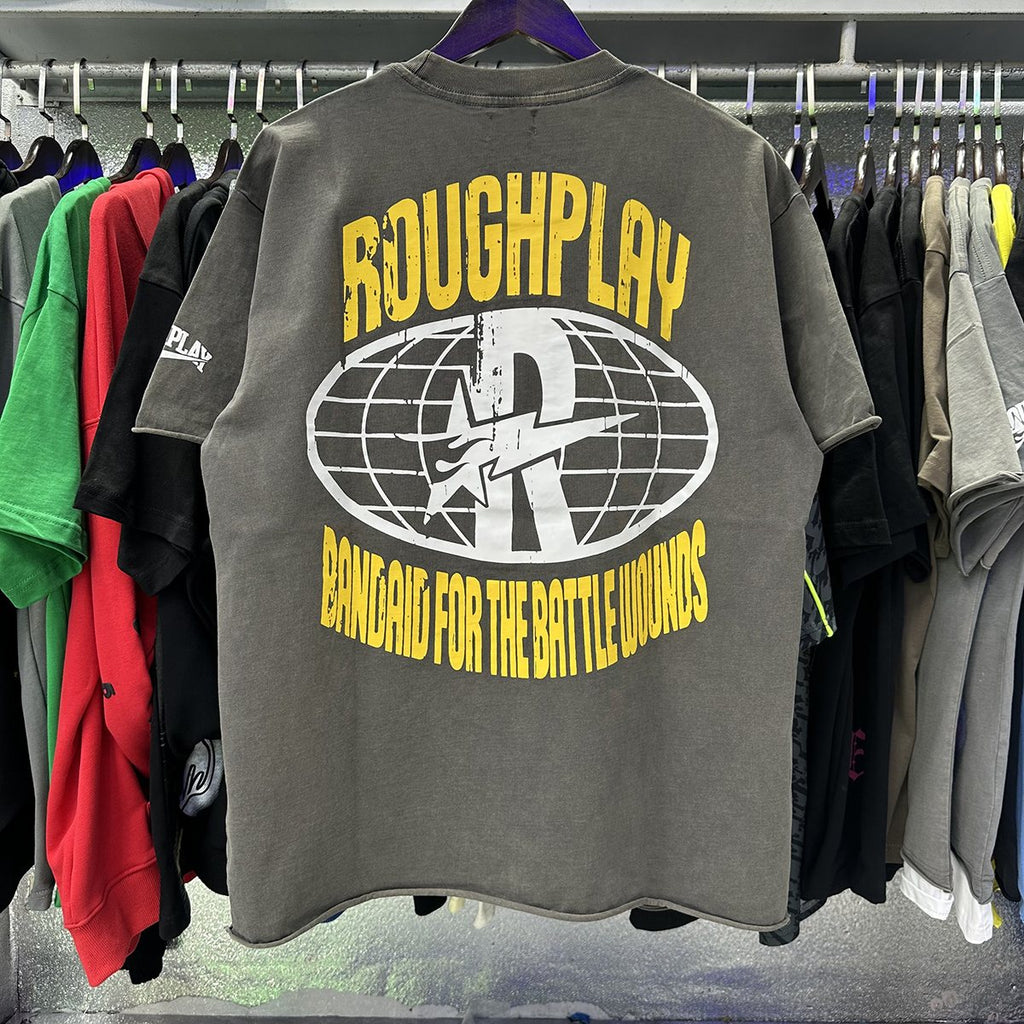 Rough Play Yellow Globe Graphic T-Shirt — context