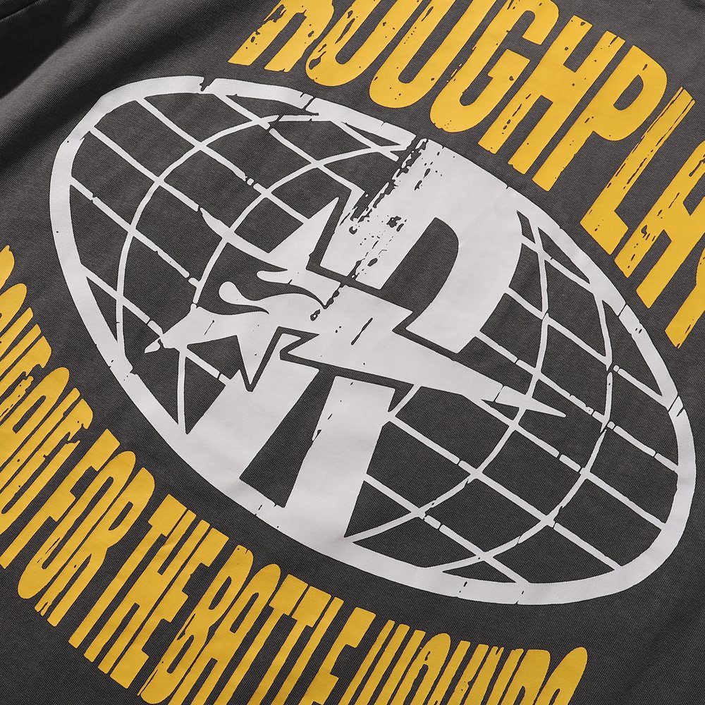 Rough Play Yellow Globe Graphic T-Shirt — detail