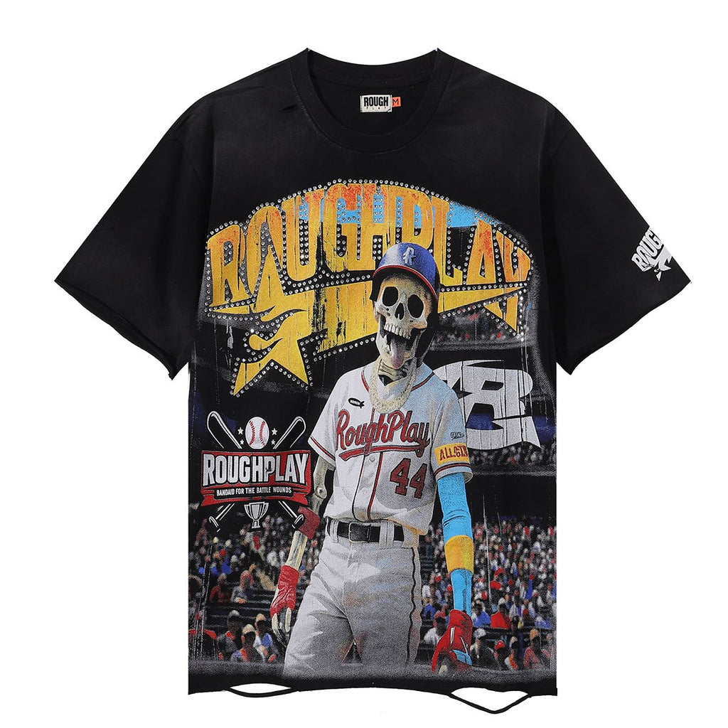 Rough Play Skeleton Baseball Graphic T-Shirt — hero