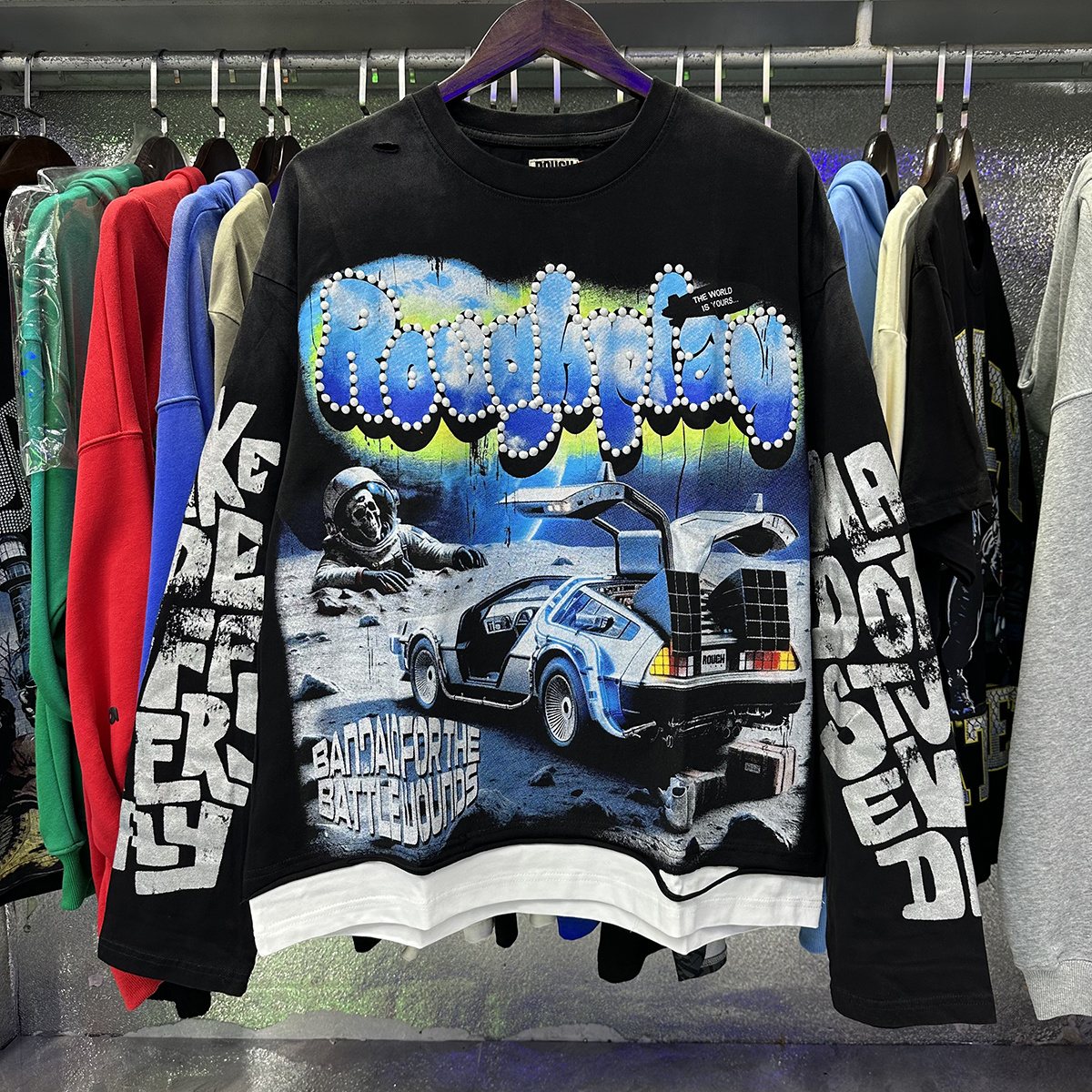 Rough Play Moon Walker Graphic Long-Sleeve T-Shirt — context