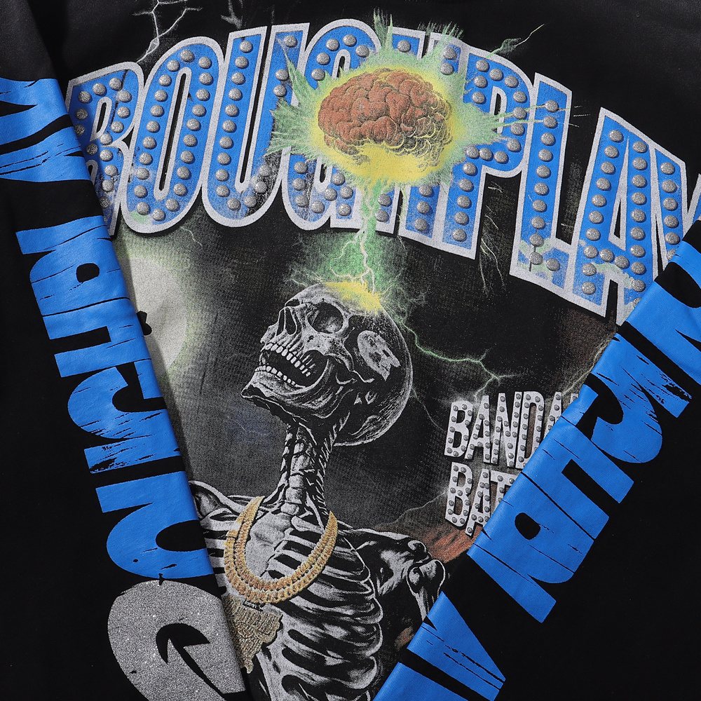 Rough Play Skull Shock Long-Sleeve T-Shirt — detail