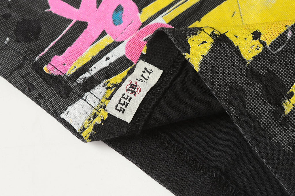 Godspeed Washed Black Graphic Long-Sleeve T-Shirt — neck_label