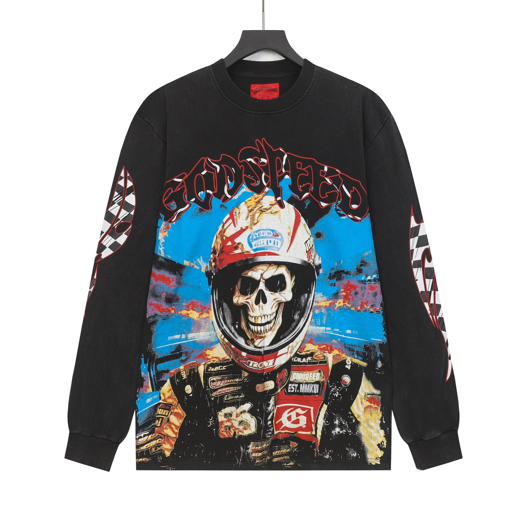 Godspeed Racing Skull Graphic Long-Sleeve T-Shirt — hero
