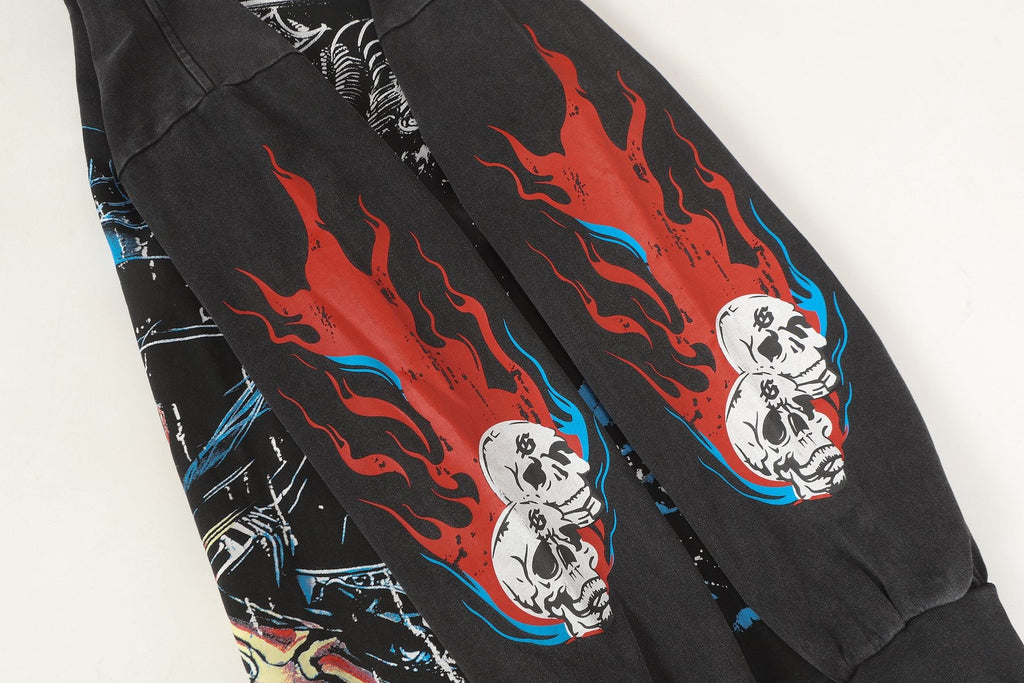 Godspeed Washed Black Rock Graphic Long-Sleeve T-Shirt — detail
