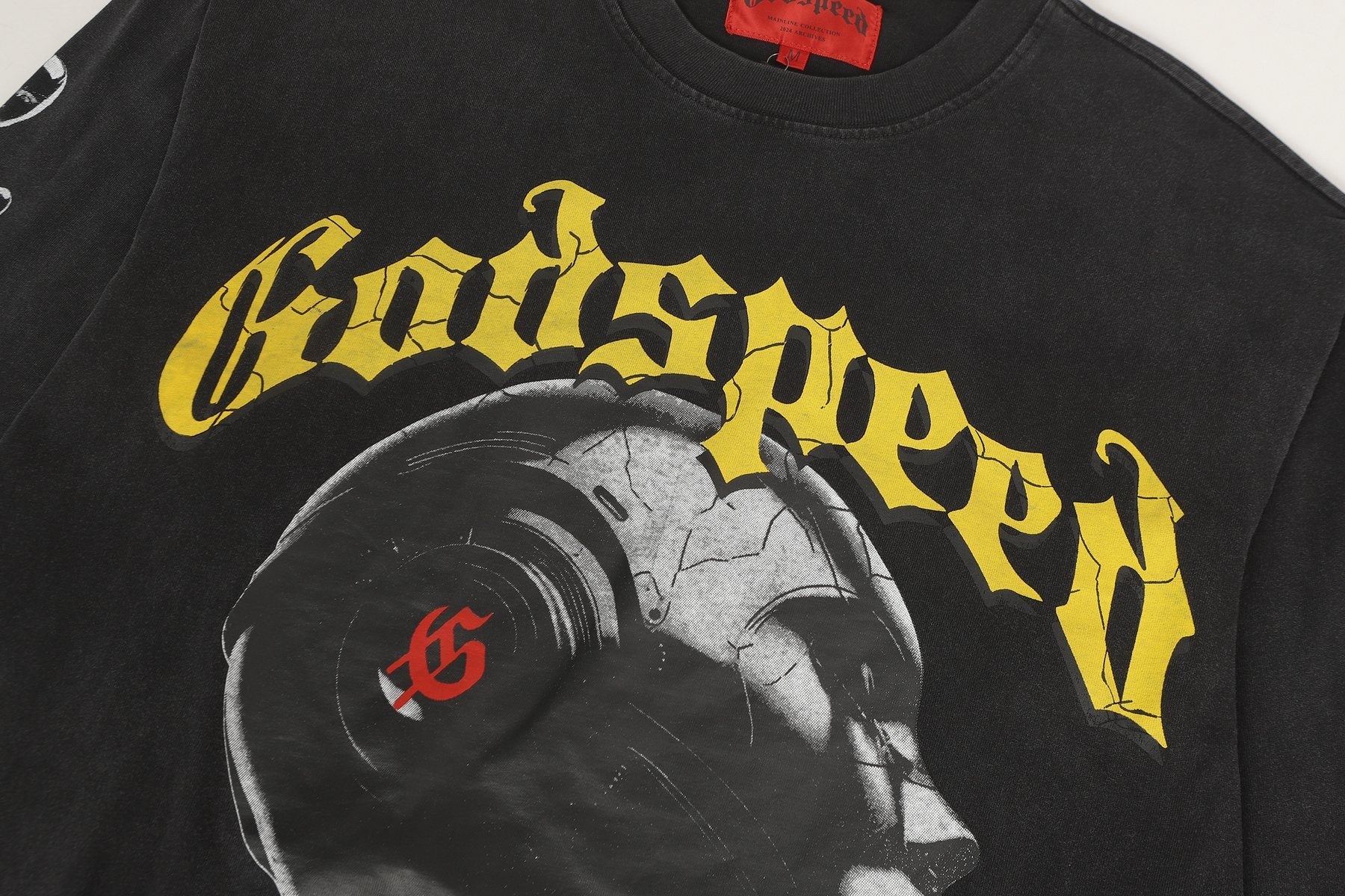 Godspeed Washed Black Rock Graphic Long-Sleeve T-Shirt — detail