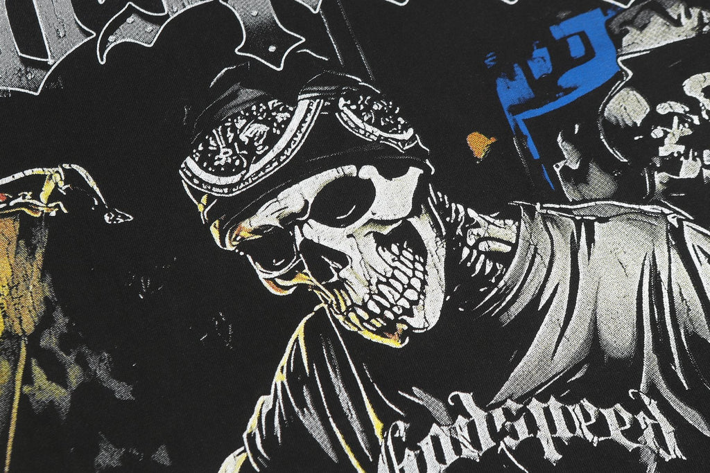 Godspeed Washed Black Rock Graphic Long-Sleeve T-Shirt — detail