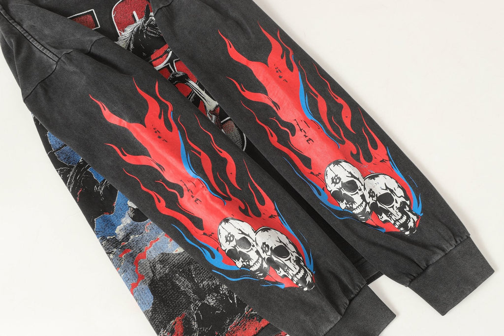 Godspeed Washed Black Cowboy Graphic Long-Sleeve T-Shirt — detail