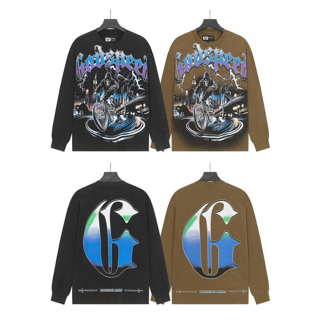 Godspeed Biker City Graphic Long-Sleeve T-Shirt — comparison