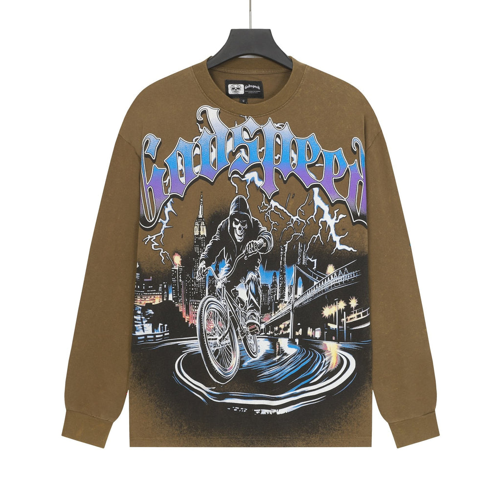 Godspeed Biker City Graphic Long-Sleeve T-Shirt — front