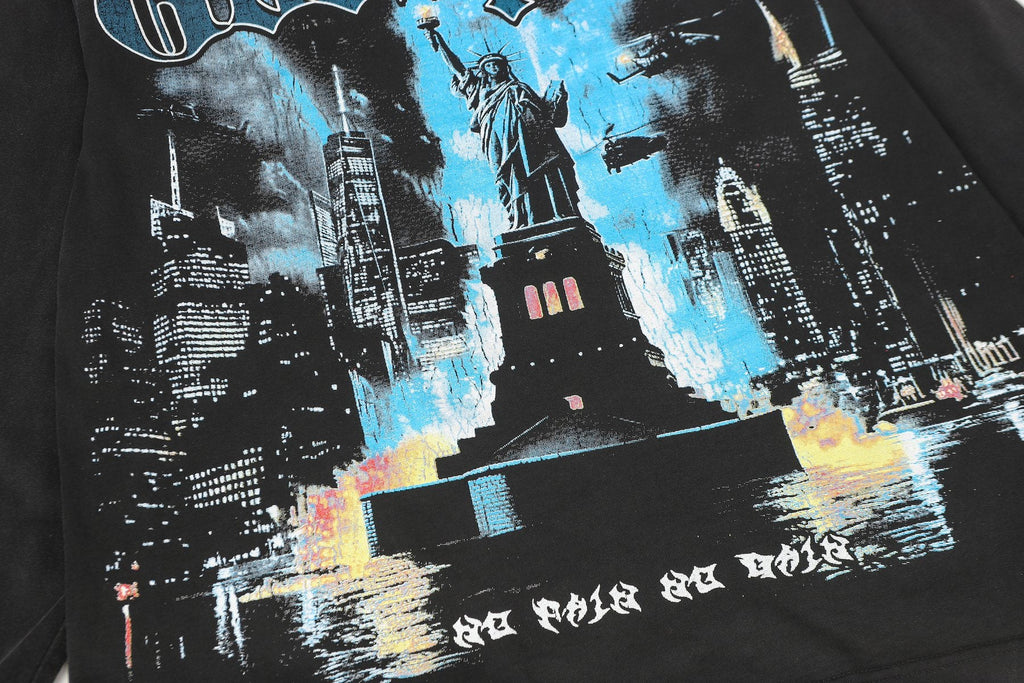 Godspeed Washed Black Rock Graphic Long-Sleeve T-Shirt — detail