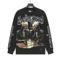 Godspeed Washed Black Skeleton Chess Graphic Long-Sleeve T-Shirt — front