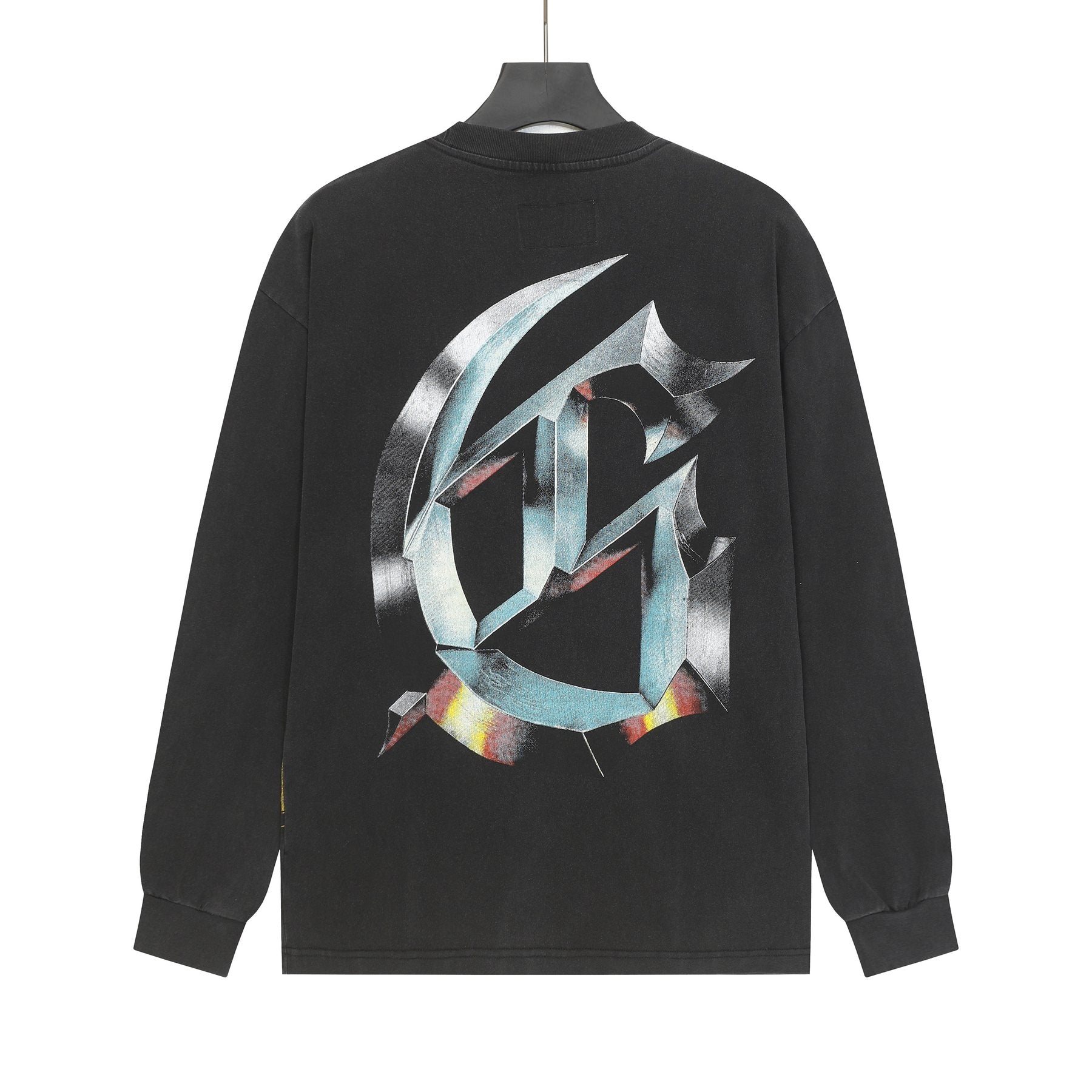 Godspeed Washed Black Skeleton Car Graphic Long-Sleeve T-Shirt — back
