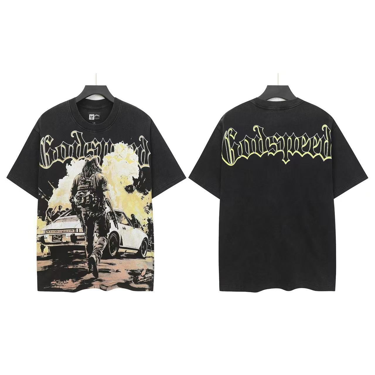 Godspeed Car Runner Graphic T-Shirt — front