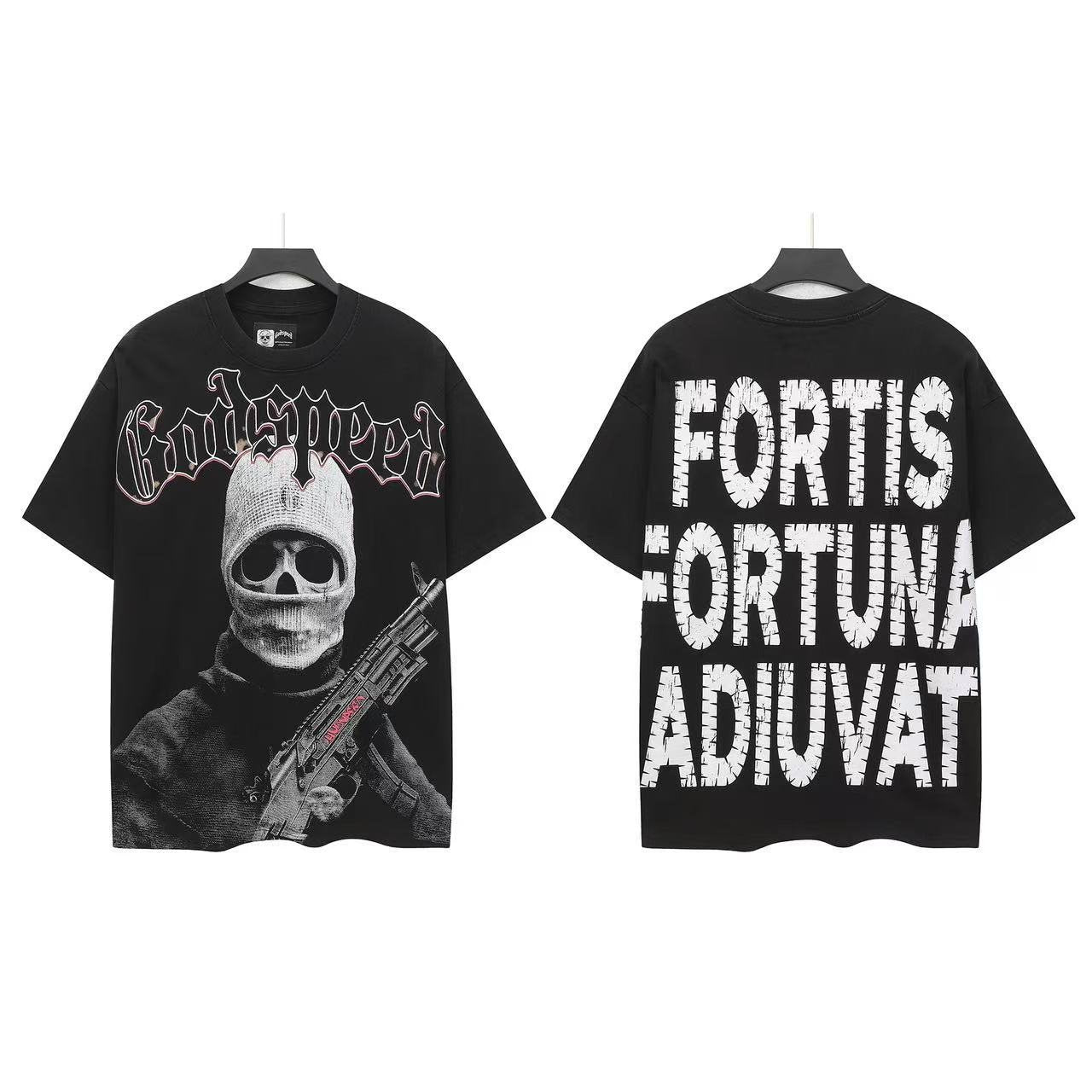 Godspeed Skull Figure Graphic T-Shirt — front