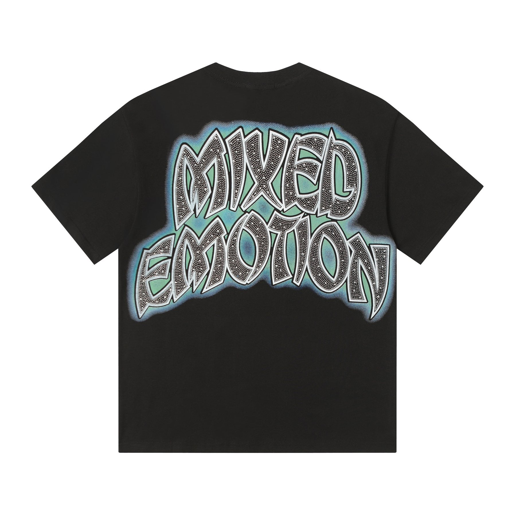 MIXED EMOTION Rhinestone Graphic T-Shirt — back