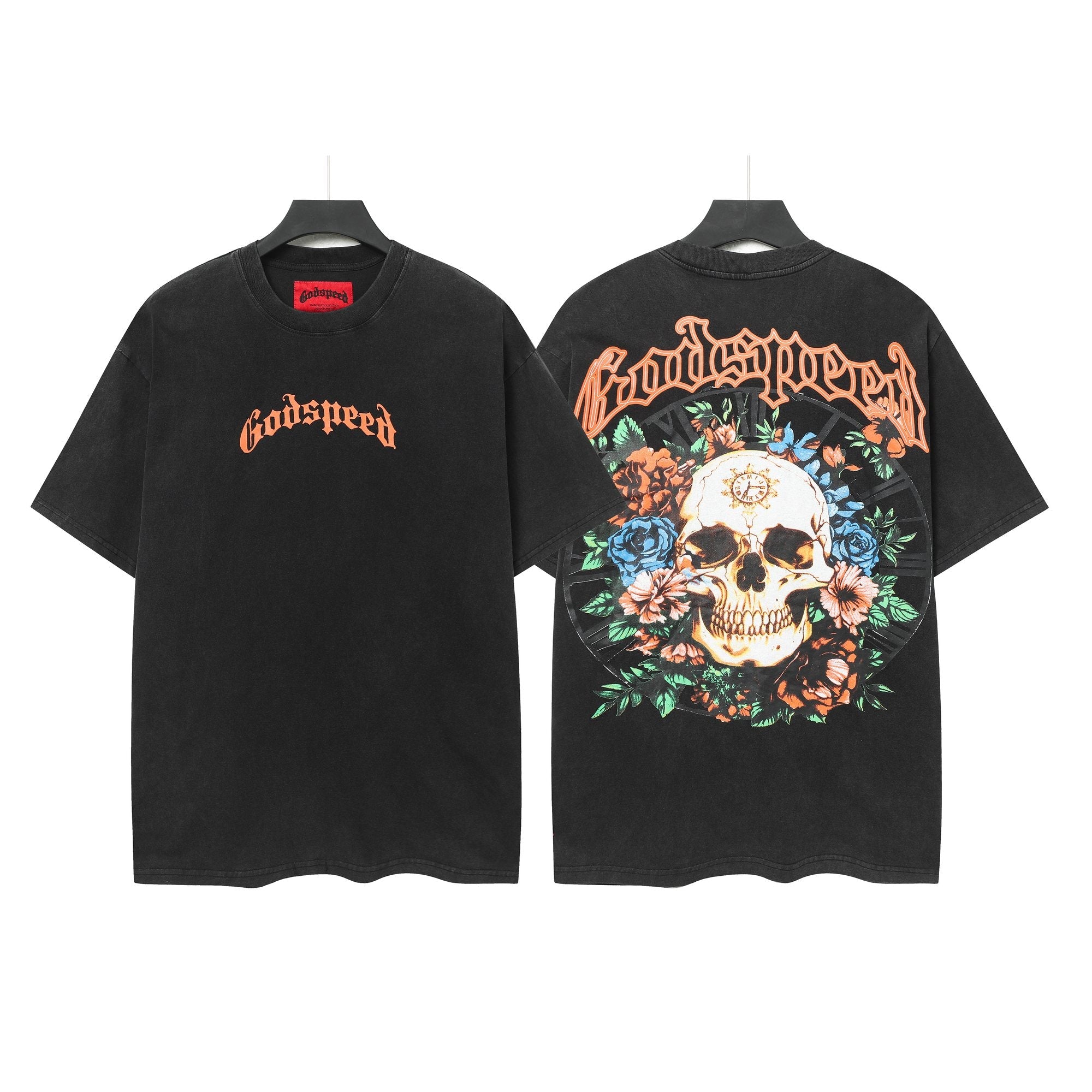 Godspeed Skull & Floral Graphic Short-Sleeve T-Shirt — hero