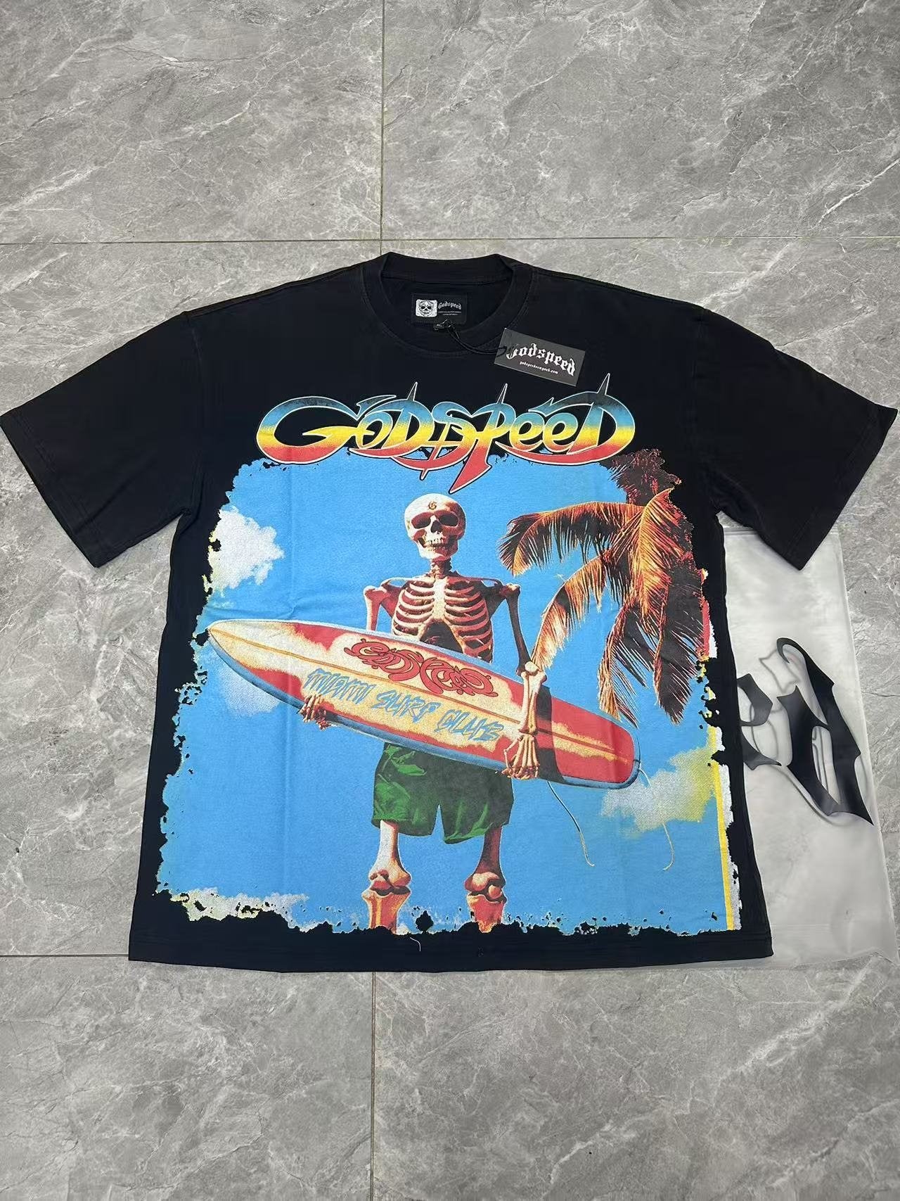 Godspeed Skeleton Surfer Graphic T-Shirt — context
