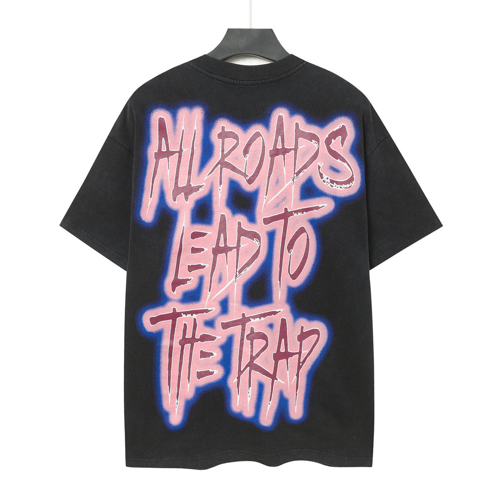 Godspeed Booby Trap Washed Black Graphic T-Shirt — back