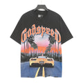 Godspeed Washed Black Racing Car Graphic T-Shirt — hero