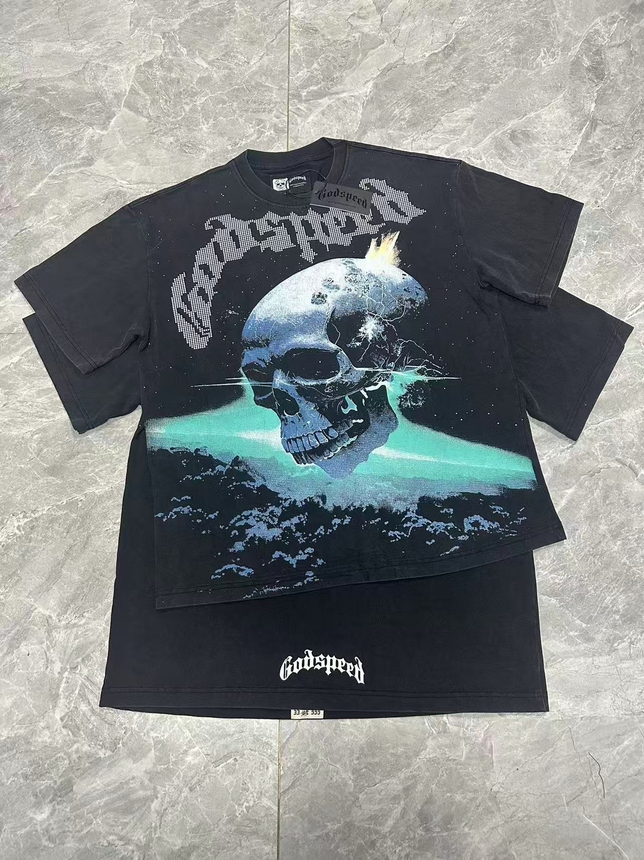 Godspeed Blue Skull Graphic T-Shirt — context